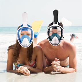 img 3 attached to 🤿 YONGQI LJR Full Face Snorkel Mask: 180° Panoramic View, Detachable Camera Mount, Anti-Fog & Anti-Leak Design