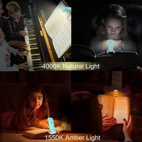 img 1 attached to 📖 LUXSWAY Rechargeable Book Reading Light: Clip-on LED, Portable Bookmark with Adjustable Brightness for Kids' Eye-Protection in Bed – Warm White and Amber LEDs Night Reading Light