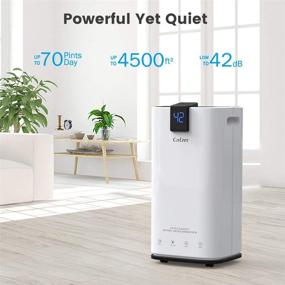 img 3 attached to 🌧️ COLZER 70-Pint Home Dehumidifiers for Basements & Large Rooms - High Capacity, Self-Draining with 7.4-Pint Water Bucket & Continuous Drain Hose - Ideal for 4,500 SQ FT Areas