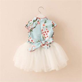 img 1 attached to 🌸 Exquisite Floral Embroidered Chinese Dress: LittleSpring Girls' Clothing for Special Occasions