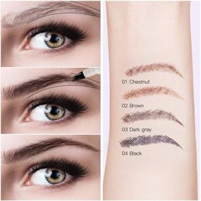 img 3 attached to Tattoo Eyebrow Pen: Long-lasting Waterproof Brow Gel & Tint Dye Cream - 4 Tips for Eye Makeup (1# Chestnut)