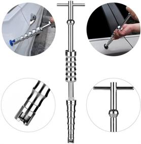 img 1 attached to 🚗 Improved Furuix Car Dent Remover Kit for Paintless Dent Repair - Dent Removal Rods, Dent Puller, Dent Lifter, Paintless Dent Repair Light, Slide Hammer, and Dent Glue - Complete PDR Kit