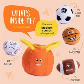 img 3 attached to ⚽️ Plush Creations: Basketball Baseball Football - Perfect Sporting Playmates