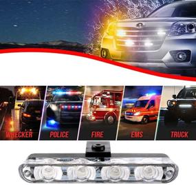 img 1 attached to XTAUTO Car 16 LED Amber White Police Strobe Flash Light Dash Emergency Warning Lamp 12V