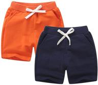 cotton comfort soft baby sport jogger shorts for toddler kids - boys girls casual pants | ptpuke logo