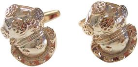 img 2 attached to Rose Toned Divers Helmet Cufflinks