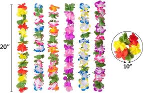 img 2 attached to 🌺 Jollylife 54PCS Hawaiian Luau Leis: Tropical Hibiscus Flowers for Pool Party Favors & Decorations