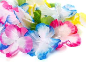 img 1 attached to 🌺 Jollylife 54PCS Hawaiian Luau Leis: Tropical Hibiscus Flowers for Pool Party Favors & Decorations