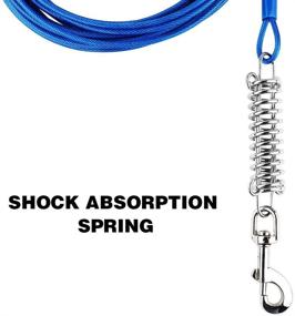 img 2 attached to 🐶 Durable Blue Tie Out Cable for Dogs - 20 ft/ 30 ft, Rust-Proof Training Tether with Metal Swivel Hooks - Ideal for Outdoor, Yard, and Camping - For Small to Medium Dogs Up to 35/ 120 Pounds