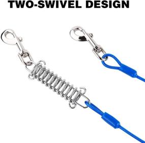 img 3 attached to 🐶 Durable Blue Tie Out Cable for Dogs - 20 ft/ 30 ft, Rust-Proof Training Tether with Metal Swivel Hooks - Ideal for Outdoor, Yard, and Camping - For Small to Medium Dogs Up to 35/ 120 Pounds