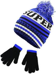 img 4 attached to 🧤 Polar Wear Boys Animal Hat & Glove Set - 1 Ply Knit with Cozy Fleece Lining