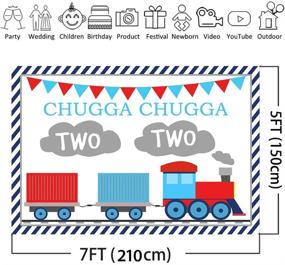 img 2 attached to 🚂 Avezano Chugga Chugga Two Two Party Backdrop: Идеальный фотофон для дня рождения с поездом для мальчиков - баннер размером 7x5 футов