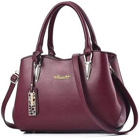 img 4 attached to Designer Large PU Leather Handbags for Women: Top Handle Satchel, Shoulder Tote Bags with Multiple Internal Pockets