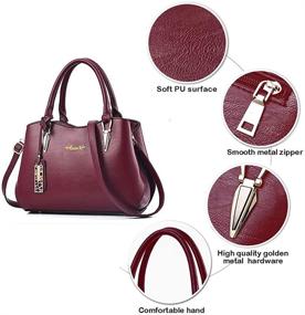 img 2 attached to Designer Large PU Leather Handbags for Women: Top Handle Satchel, Shoulder Tote Bags with Multiple Internal Pockets