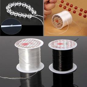 img 1 attached to 💎 60m/roll 1mm Elastic Crystal String Cord for Jewelry Making Bracelet Beads Thread - Set of 2 Rolls