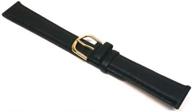 🔲 18mm black leather padded smooth calf watch band - enhanced seo logo