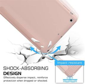 img 3 attached to 📱 ATiC Slim Smart Stand Case for iPad Mini 1/2/3, Rose GOLD - Soft TPU Back Cover, Not fit iPad Mini 4