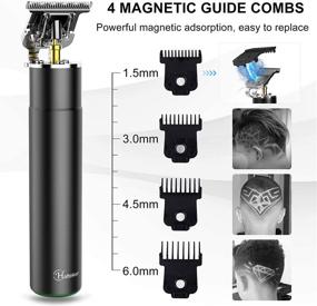 img 3 attached to 🔌 Hatteker Pro Li Electric Hair Clippers Outlining Bald Clipper Zero Gapped T-Blade Beard Trimmer - Waterproof, Rechargeable, Cordless