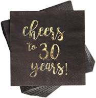 🥂 cheers to 30 years! golden foil paper cocktail napkins (100 pack, 5 x 5 inches) - elegant party supplies logo