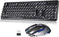 🖥️ onlywe rechargeable keyboard and mouse: 2.4g wireless suspended keycap combo with mechanical feel, breathing backlit, for gaming; compatible with windows, mac, and linux (black punk+white backlit) logo