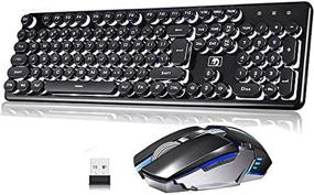 img 4 attached to 🖥️ Onlywe Rechargeable Keyboard and Mouse: 2.4G Wireless Suspended Keycap Combo with Mechanical Feel, Breathing Backlit, for Gaming; Compatible with Windows, MAC, and Linux (Black Punk+White Backlit)