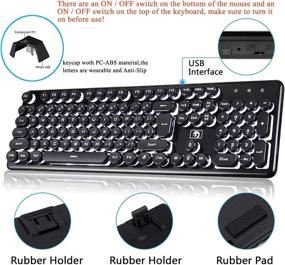 img 3 attached to 🖥️ Onlywe Rechargeable Keyboard and Mouse: 2.4G Wireless Suspended Keycap Combo with Mechanical Feel, Breathing Backlit, for Gaming; Compatible with Windows, MAC, and Linux (Black Punk+White Backlit)