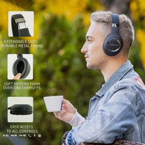 img 3 attached to 🎧 PowerLocus Bluetooth Over-Ear Headphones: Wireless Hi-Fi Stereo with Deep Bass, Foldable Design, Built-in Mic - Perfect for Cell Phones, Tablets, PC