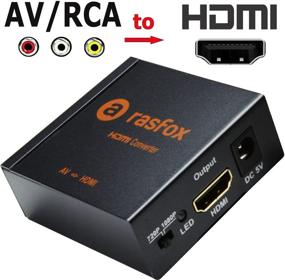 img 2 attached to 🔌 Rasfox HDMI Конвертер Box - AV/RCA к HDMI адаптер, Композитный 3RCA Аудио Видео A/V CVBS к HDMI Конвертер Box с адаптером питания, 1080P 720P Упскейлер. Высококачественный металлический корпус с гарантией 1 год