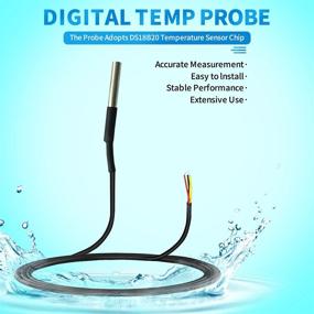 img 2 attached to 5pcs CenryKay DS18B20 Waterproof Stainless Steel Temperature Sensors for Accurate Digital Temperature Measurement (1m)