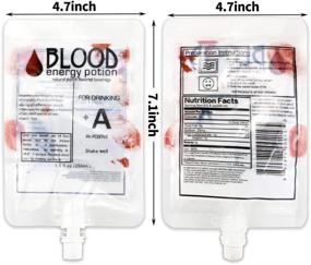 img 3 attached to 🩸 Nexxxi 20 Pack Halloween Blood Bags | Reusable Food Grade Bags 8.5oz with Cap for Drinks | Halloween Party Favors and Decorations | Nurses Day Celebration