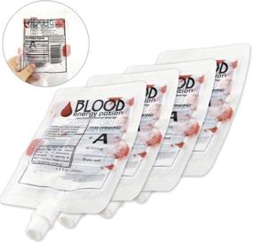 img 2 attached to 🩸 Nexxxi 20 Pack Halloween Blood Bags | Reusable Food Grade Bags 8.5oz with Cap for Drinks | Halloween Party Favors and Decorations | Nurses Day Celebration