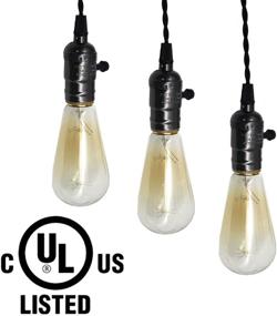 img 1 attached to 💡 Industrial Vintage Pendant Light Kit with Plug and Triple E26/E27 Sockets - Sopoby Hanging Pendant Light Cord for DIY Edison Light