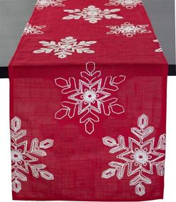 img 3 attached to Exquisite Embroidered Snowflake Holiday Christmas Tablecloth - Add Elegance to Your Festive Decor