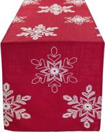 exquisite embroidered snowflake holiday christmas tablecloth - add elegance to your festive decor logo