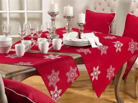 img 1 attached to Exquisite Embroidered Snowflake Holiday Christmas Tablecloth - Add Elegance to Your Festive Decor