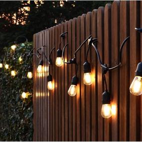 img 2 attached to 🌟 Commercial Grade Waterproof Outdoor String Lights | Motent 12Ft Heavy-Duty Light String with 11W S14 Bulbs for Patio, Garden, Porch, Party Decor – Deckyard Hanging Lights Fixture