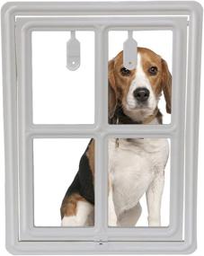 img 3 attached to 🚪 CEESC Sliding Screen Door Dog Door, Upgraded Automatic Lock Pet Door for Dogs, Puppies, and Cats - Available in 3 Colors with 5 Options