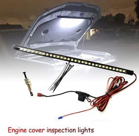 img 2 attached to 🚗 Universal Waterproof Under Hood LED Light Kit - CKEGUO Engine Inspection Strip Lamp with Automatic On/Off for Truck, Cargo, Pickup, SUV, RV, and Boat