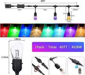 img 3 attached to Enhance Your Outdoor Décor with Dimmable 48FT Color Changing String Lights - Waterproof Yard Lighting for Backyards, Gardens & Parties - Remote Control Enabled