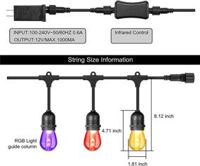 img 2 attached to Enhance Your Outdoor Décor with Dimmable 48FT Color Changing String Lights - Waterproof Yard Lighting for Backyards, Gardens & Parties - Remote Control Enabled