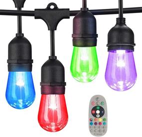 img 4 attached to Enhance Your Outdoor Décor with Dimmable 48FT Color Changing String Lights - Waterproof Yard Lighting for Backyards, Gardens & Parties - Remote Control Enabled