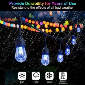 img 1 attached to Enhance Your Outdoor Décor with Dimmable 48FT Color Changing String Lights - Waterproof Yard Lighting for Backyards, Gardens & Parties - Remote Control Enabled