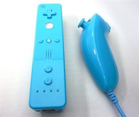 img 1 attached to 🎮 Wii Remote and Nunchuck Controllers: Enhanced with Silicon Case (Blue) - Perfect for Remote Control Gaming