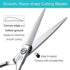 img 2 attached to High-Quality Hair Cutting Scissors Set - Professional 5.5 Inch Hair Thinning Shears & Texturizing Blending Shear for Salon and Barber Use - Handmade from Premium 440C Japanese Stainless Steel - Ideal for Women, Men, and Adults