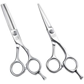 img 4 attached to High-Quality Hair Cutting Scissors Set - Professional 5.5 Inch Hair Thinning Shears & Texturizing Blending Shear for Salon and Barber Use - Handmade from Premium 440C Japanese Stainless Steel - Ideal for Women, Men, and Adults