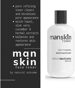 img 3 attached to 🌿 Alcohol-Free Mens Face Toner: Natural Outcome Skincare Astringent with Witch Hazel & Aloe Vera for All Skin Types