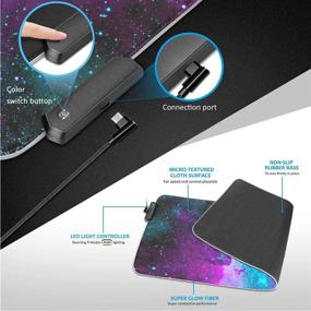 img 1 attached to 🚀 Galaxy Nebula Space RGB Gaming Mouse Pad – 31.5 x 11.8 inch, 10 Lighting Modes, Non-Slip Rubber Base