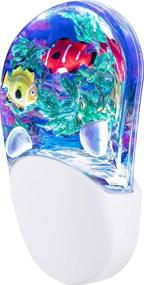 img 4 attached to 🐠 Jasco LED Night Light, Tropical Aqualites, Plug-in, Color Changing, Light Sensing, Auto On/Off, Energy Efficient, showcasing Soothing Oceanic Image of Coral Reef & Clownfish, 10908