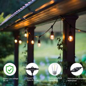 img 3 attached to 🌟 Enhance Your Outdoor Space with Foxlux 48ft Waterproof LED String Lights – Perfect for Patio, Backyard, Garden, Bistro, and Cafe Ambience