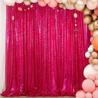 shidianyi 4ftx6ft-fuchsia-sequin photo backdrop: perfect for weddings, photo booths, and photography! logo